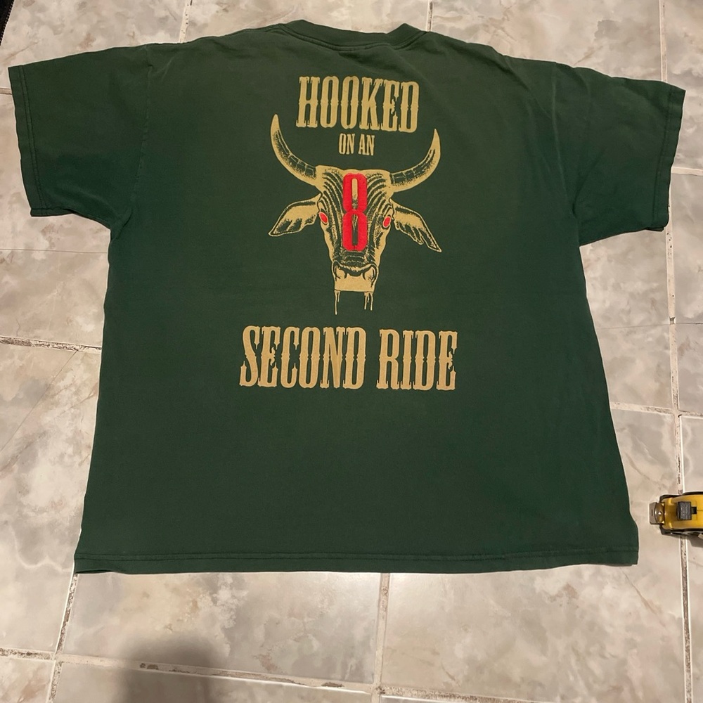 Vintage 90s Chris LeDoux Hooked On An 8 Sec Ride T-Shirt Men’s SZ XL Green